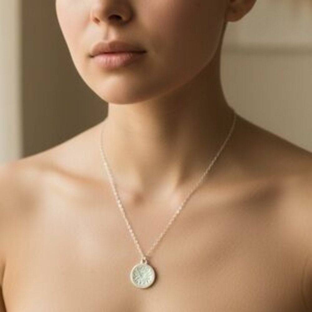 Silver Dandelion Pendant Necklace